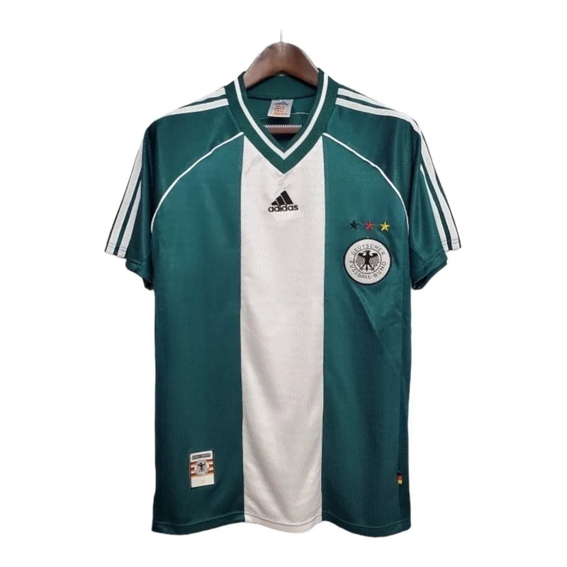 Camisa Retrô Seleção da Alemanha II 1998 - Masculina Adidas - Branca e verde