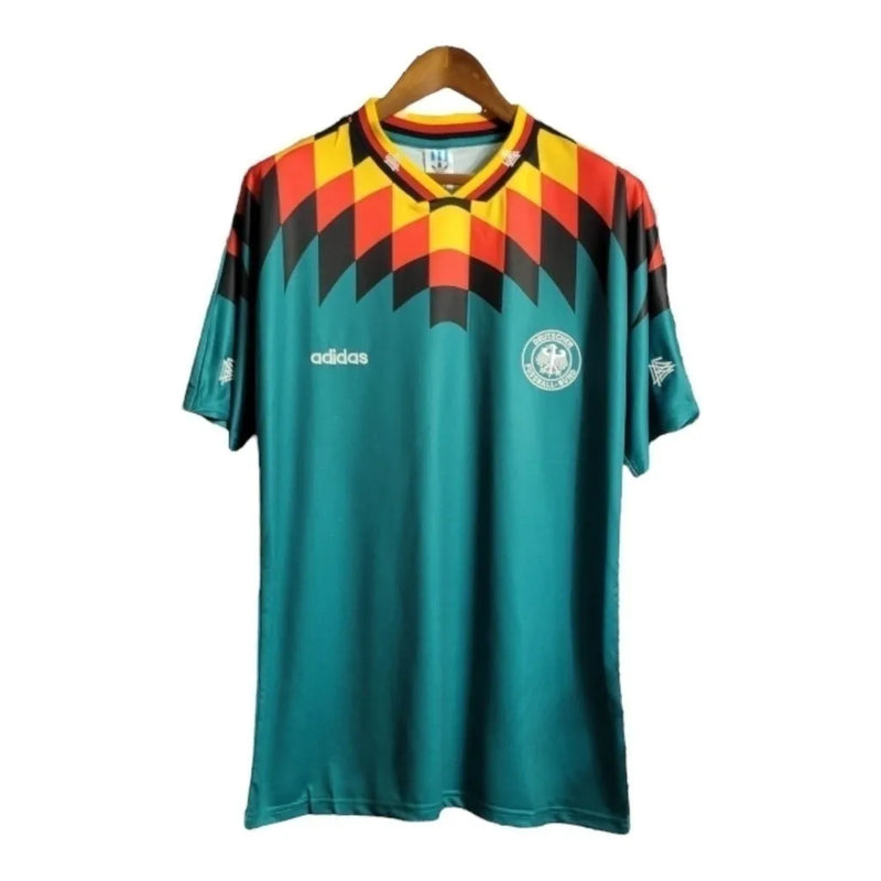 Camisa Retrô Seleção da Alemanha II 1994 - Masculina Adidas - Verde com detalhes em amarelo e vermelho