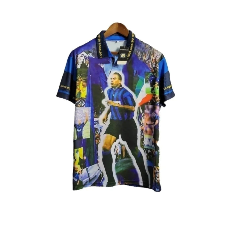 Camisa Retrô Inter de Milão Ronaldo 1997/1998 - Masculina - Azul