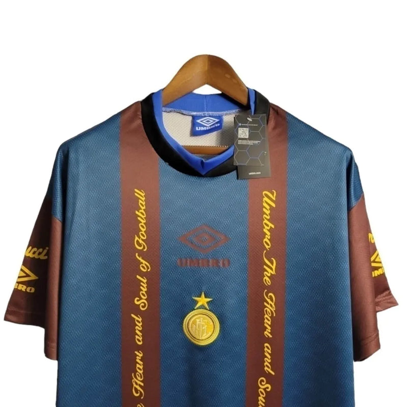 Camisa Retrô Inter de Milão Treino 1994/1995 - Masculina Umbro - Marrom e cinza