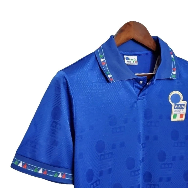 Camisa Retrô Seleção da Itália I 1994 - Diadora Masculina - Azul