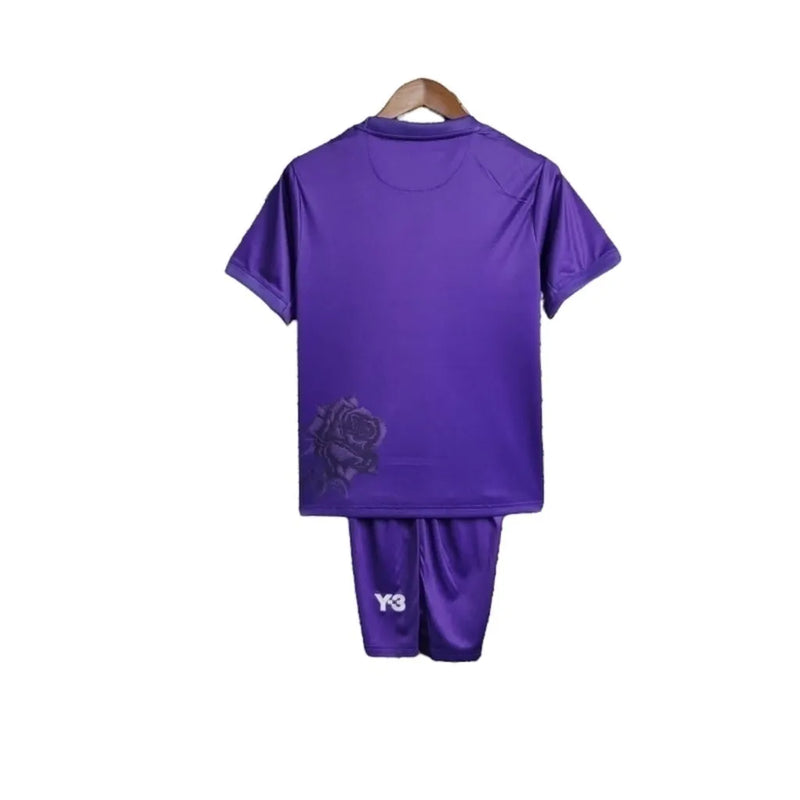 Kit Infantil Real Madrid Edição especial 24/25 - Y-3 - Roxo com desenhos de rosas