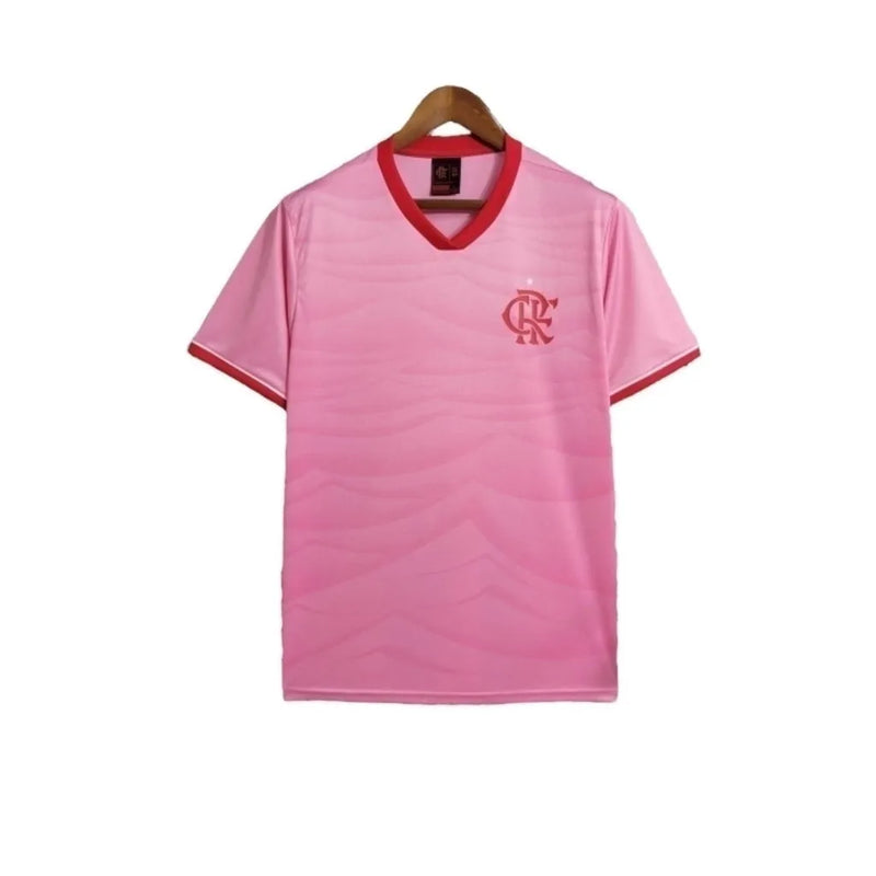 Camisa Flamengo 23/24 - Torcedor Masculina - Rosa com detalhes em vermelho