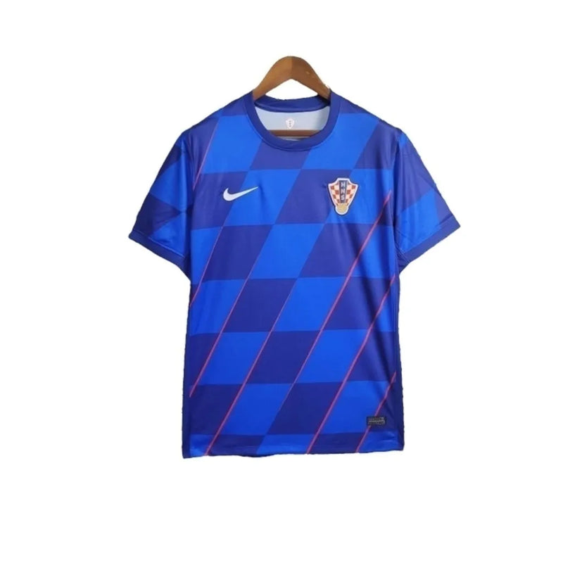 Camisa Seleção da Croácia II 24/25 - Torcedor Nike Masculina - Azul com detalhes em vermelho