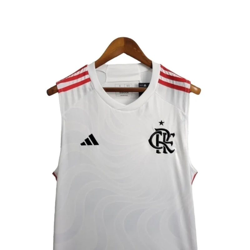 Camisa Regata Flamengo II 24/25 - Torcedor Adidas Masculina - Branca com detalhes em vermelho