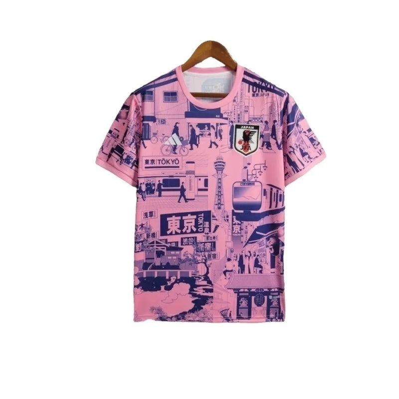 Camisa Japão Edição especial 24/25 - Torcedor Adidas Masculina - Rosa com detalhes em azul