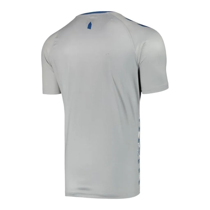 Camisa Everton Pré-jogo 23/24 - Torcedor Hummel Masculina - Cinza com detalhes em azul