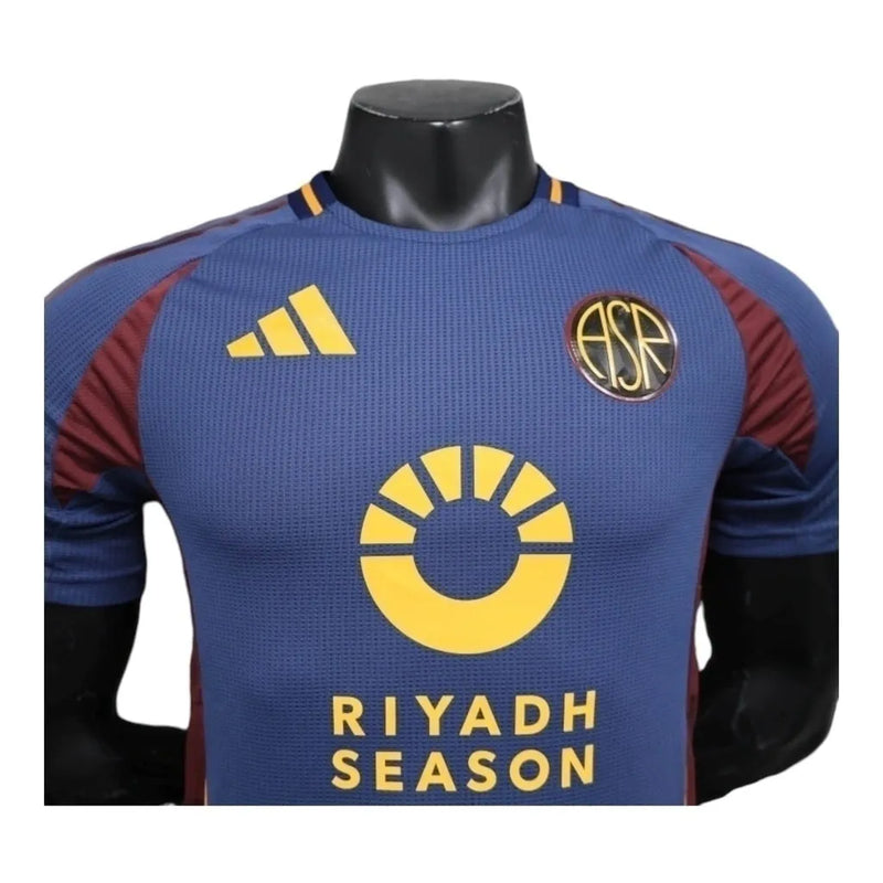 Camisa Roma III 24/25 - Jogador Adidas Masculina - Azul com detalhes em amarelo e vermelho