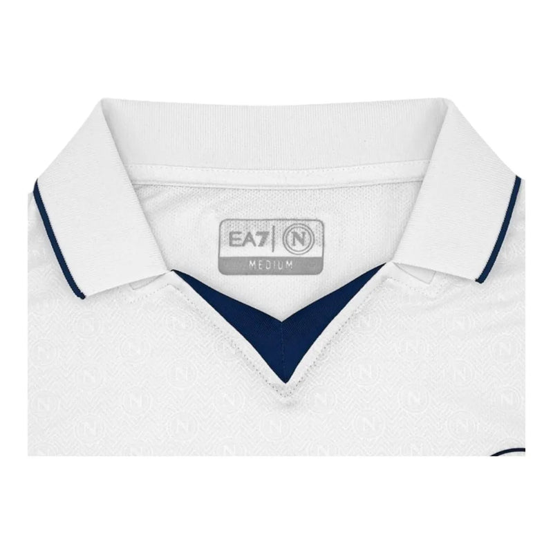 Camisa Napoli II 24/25 - Torcedor EA7 Masculina - Branca com detalhes em azul