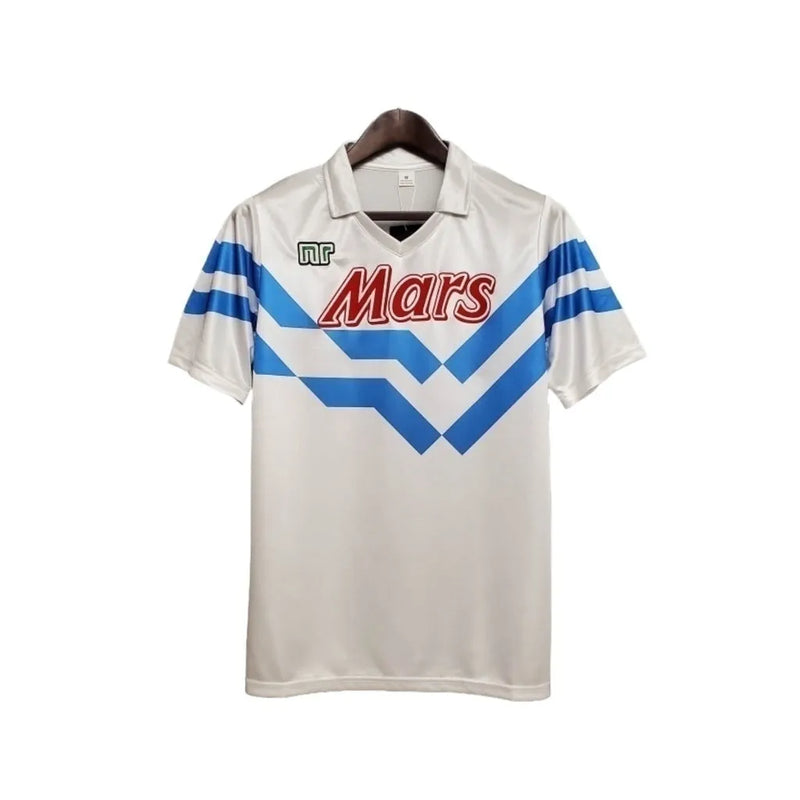 Camisa Retrô Napoli II 1988/1989 - Ennere Masculina - Branca com detalhes em azul