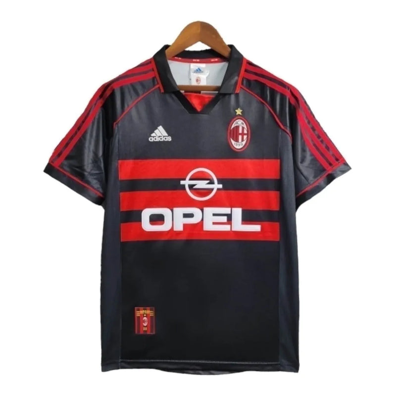 Camisa Retrô AC Milan III 1998/1999 - Masculina Adidas - Preta com detalhes em vermelho