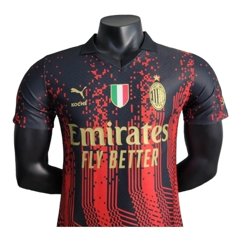 Camisa AC Milan Edição especial 23/24 - Jogador Puma Masculina - Preta e vermelha com detalhes em dourado