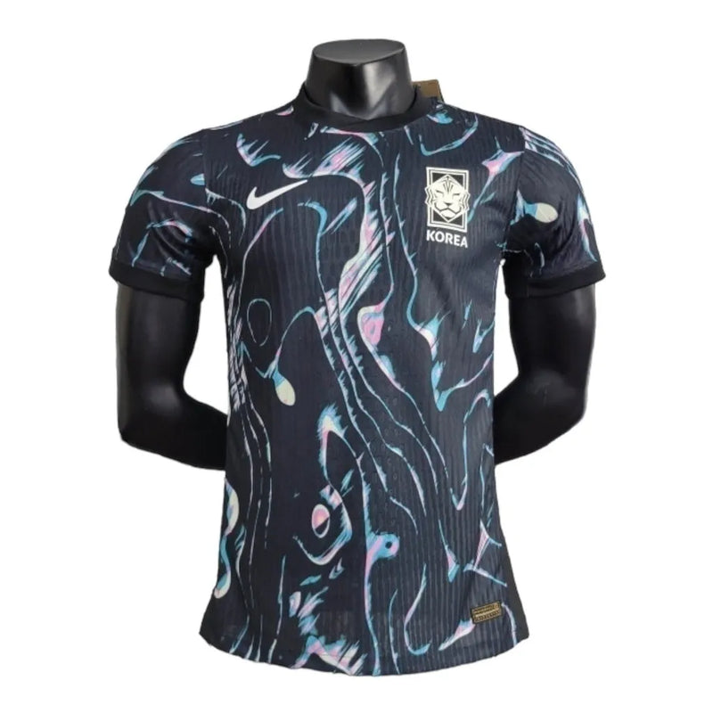 Camisa Coreia do Sul II 24/25 - Jogador Nike Masculina - Preta com detalhes azul e branco e rosa