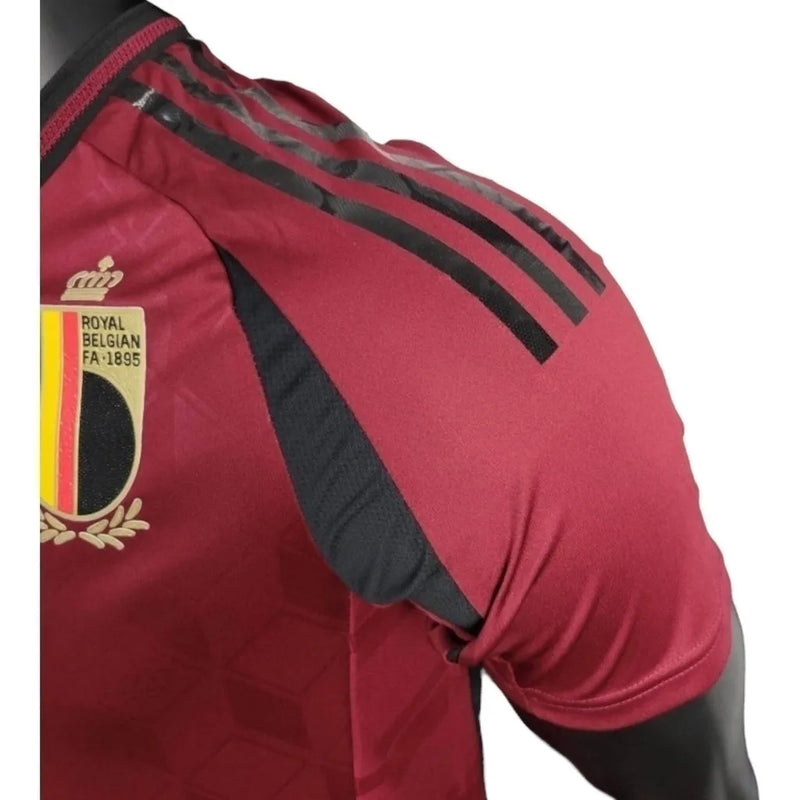 Camisa Bélgica I 24/25 - Jogador Adidas Masculina - Vermelha com detalhes em dourado e preto