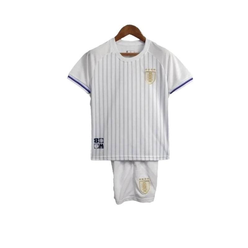 Kit Infantil Seleção do Uruguai II 24/25 - Branco com detalhes em azul