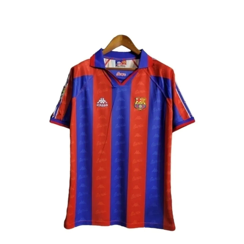 Camisa Retrô Barcelona I 96/97 - Masculina Kappa - Azul e vermelha