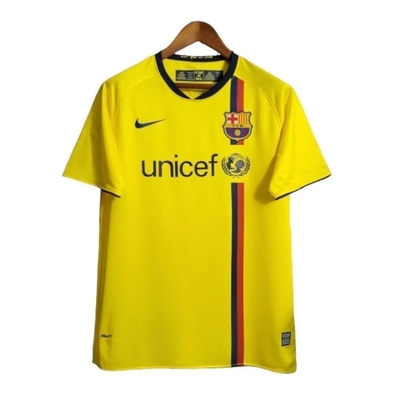 Camisa Retrô Barcelona II 08/09 - Masculina Nike - Amarela com detalhes em azul e vermelho