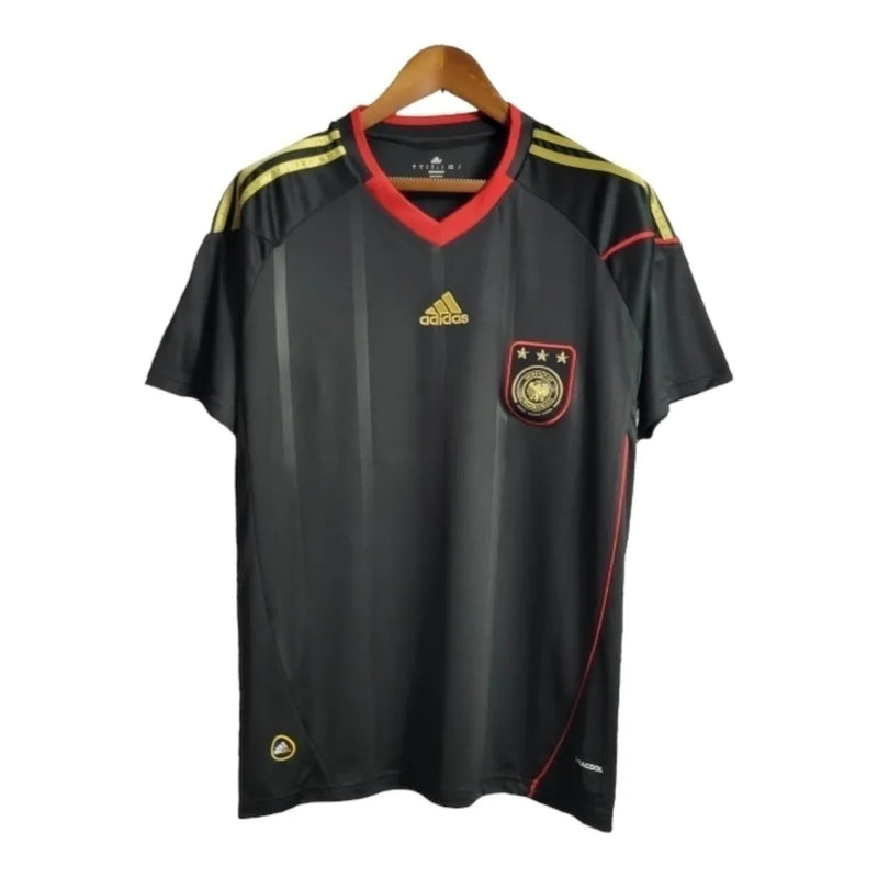 Camisa Retrô Seleção da Alemanha II 2010 - Masculina Adidas - Preta com detalhes em vermelho e dourado