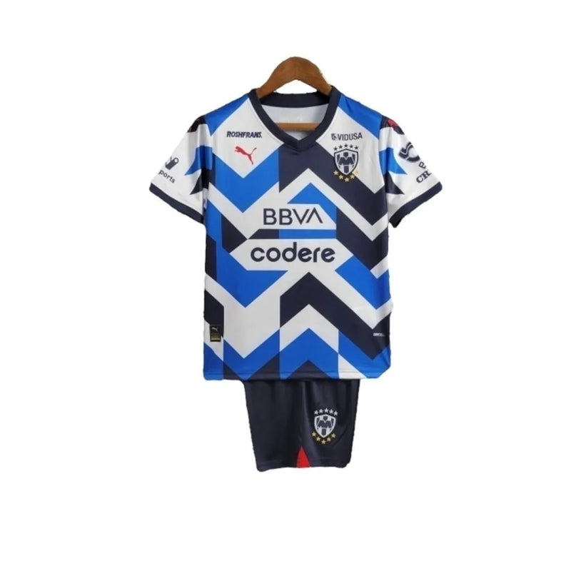 Kit infantil Monterrey do México 23/24 - Azul com detalhes em branco