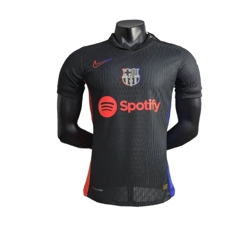 Camisa Barcelona II 24/25 - Jogador Nike Masculina - Preta com detalhes em azul e vermelho