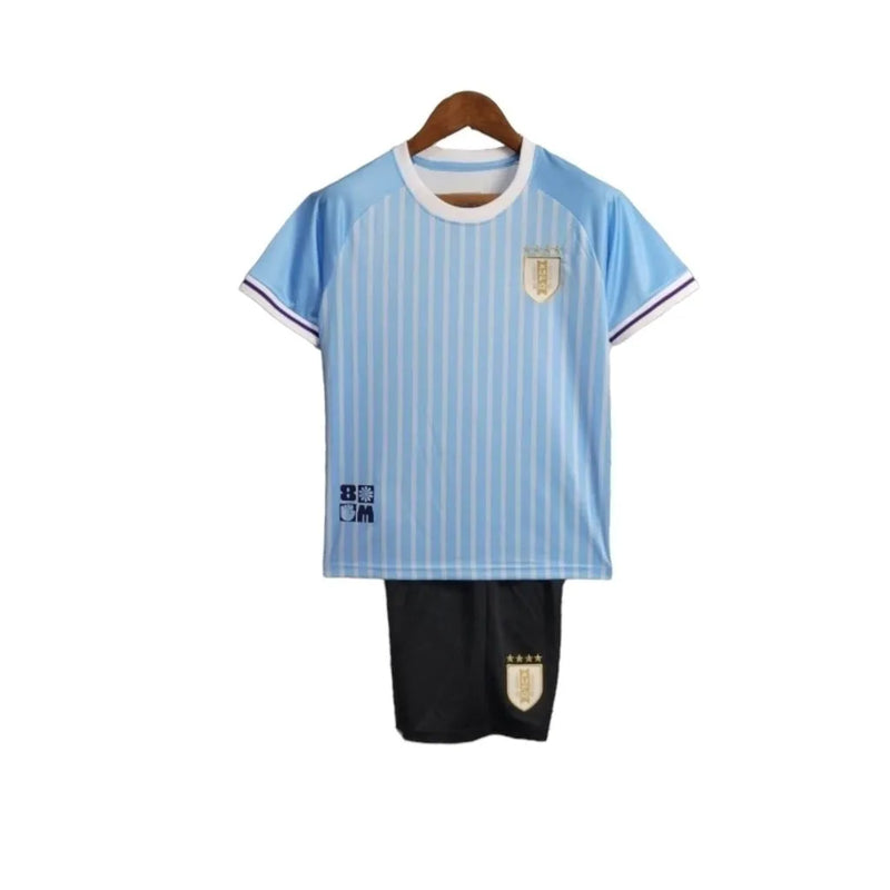 Kit Infantil Seleção do Uruguai I 24/25 - Azul e branco