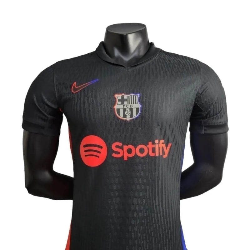 Camisa Barcelona II 24/25 - Jogador Nike Masculina - Preta com detalhes em azul e vermelho